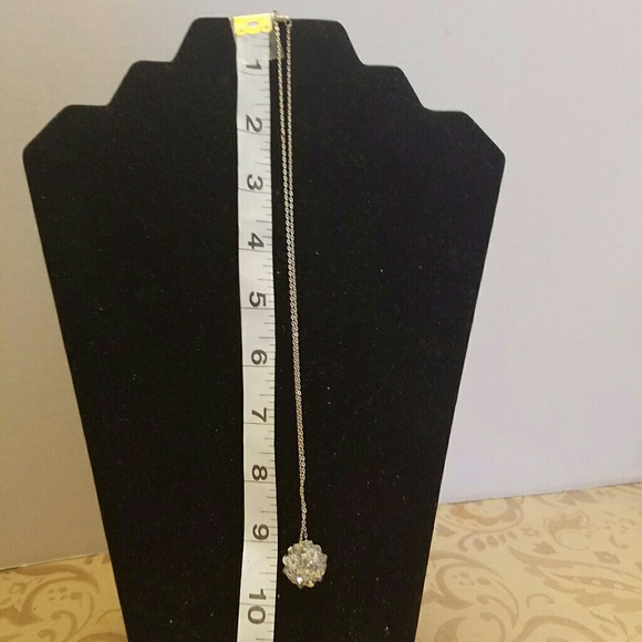 925 necklace with a crystal ball  pendent - Picture 4 of 6